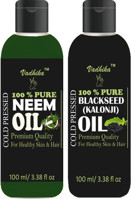 

Vadhika Premium Neem oil and Black seed oil combo of 2 bottles of 100 ml (200ml) Hair Oil (200 ml) Hair Oil(200 ml)