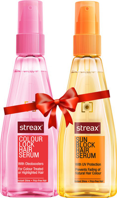 

Streax Lock Hair And Sun Block Hair Serum Combo Pack 100 ml Each(200 ml)