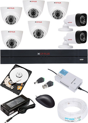 CP PLUS CP-PLUES 1MP 8CH CP-UVR-0801E1-V4 DVR DOME CAMERA CP-USC-DA10L2-0360 05PCS BULLETCAMERA CP-USC-TA10L2-0360 02PCS 1TB HDD Security Camera(1 TB, 8 Channel)