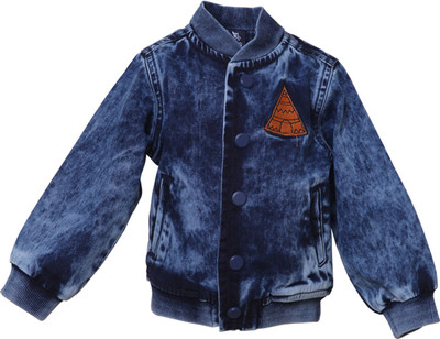 

Tales & Stories Full Sleeve Applique Baby Boys Denim Jacket, Dark blue