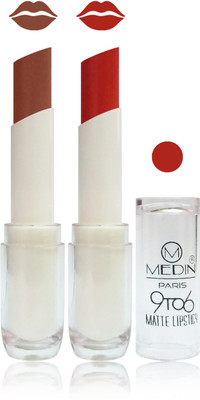 

Medin 9 TO 6 matte lipstick Feel The Grace of Colors cosmetics makeup combo set of 2(skin brown red, 10 g)