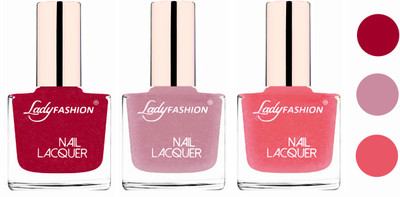 

Lady Fashion Extra Shine Extra Long Stay Chip Resistant Nail Polish (Set Of 3) Bright Pink,Silky Purple,Silky Pink(Pack of 3)