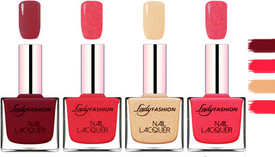 

Lady fashion Extra Shine Extra Long Stay Chip Resistant Nail Polish Voilet,Pink,Beach Nude,Bright Pink(Pack of 4)