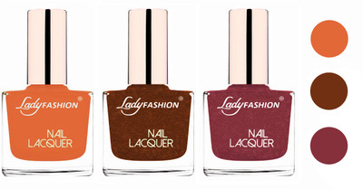 

Lady Fashion Extra Shine Extra Long Stay Chip Resistant Nail Polish (set of 3) Nude,Copper,Mauve(Pack of 3)