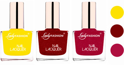 

Lady Fashion Extra Shine Extra Long Stay Chip Resistant Nail Polish (Set Of 3) Yellow,Red,Bright Pink(Pack of 3)