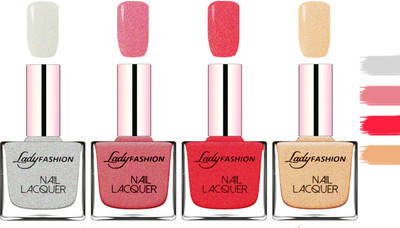 

Lady fashion Extra Shine Extra Long Stay Chip Resistant Nail Polish Grey,Mauve,Pink,Beach Nude(Pack of 4)