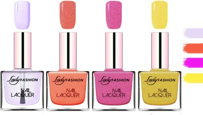 

Lady Fashion Extra Shine Extra Long Stay Chip Resistant Nail Polish Top Coat,Orange Silk,Abricoat Rose,Golden(Pack of 4)