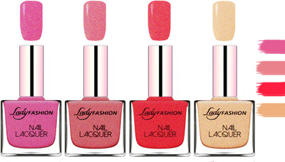 

Lady Fashion Extra Shine Extra Long Stay Chip Resistant Nail Polish Abricoat Rose,Mauve,Pink,Beach Nude(Pack of 4)