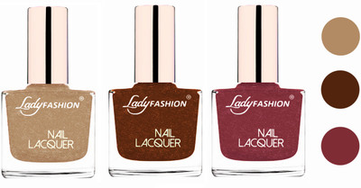 

Lady Fashion Extra Shine Extra Long Stay Chip Resistant Nail Polish (Set Of 3) Beach Nude,Copper,Mauve(Pack of 3)