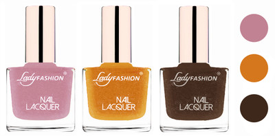 

Lady Fashion Extra Shine Extra Long Stay Chip Resistant Nail Polish (Set Of 3) Silky Purple,Golden,Mettalic Brown(Pack of 3)