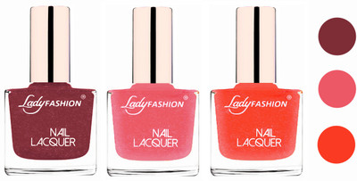 

Lady Fashion Extra Shine Extra Long Stay Chip Resistant Nail Polish (Set Of 3) Mauve,Silky Pink,Orange Silk(Pack of 3)