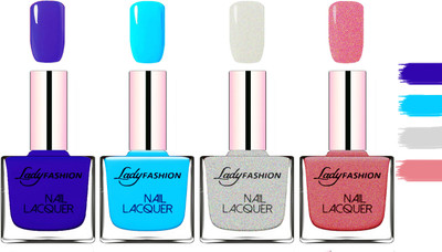 

Lady fashion Extra Shine Extra Long Stay Chip Resistant Nail Polish Blue,Sky Blue,Grey,Mauve(Pack of 4)