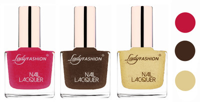 

Lady Fashion Extra Shine Extra Long Stay Chip Resistant Nail Polish (Set Of 3) Abricoat Rose,Mettalic Brown,Mettalic Gold(Pack of 3)