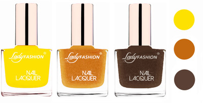 

Lady Fashion Extra Shine Extra Long Stay Chip Resistant Nail Polish (Set Of 3) Yellow,Golden,Mettalic Brown(Pack of 3)