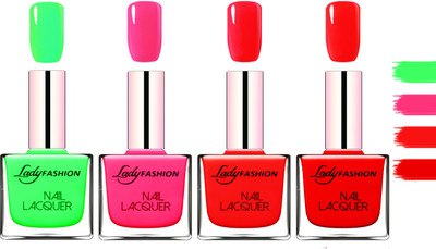 

Lady fashion Extra Shine Extra Long Stay Chip Resistant Nail Polish Light Green,Pink,Bright Red,Bright Red(Pack of 4)