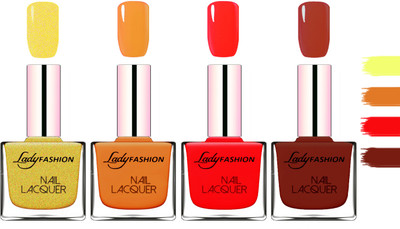 

Lady Fashion Extra Shine Extra Long Stay Chip Resistant Nail Polish Golden,Nude,Juice Red,Coffee(Pack of 4)