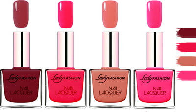 

Lady fashion Extra Shine Extra Long Stay Chip Resistant Nail Polish Voilet,Dark Red,Sweet Red,Nude(Pack of 4)