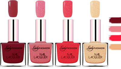 

Lady fashion Extra Shine Extra Long Stay Chip Resistant Nail Polish Voilet,Mauve,Pink,Beach Nude(Pack of 4)