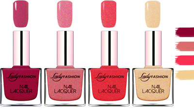 

Lady Fashion Extra Shine Extra Long Stay Chip Resistant Nail Polish Maroon,Mauve,Pink,Beach Nude(Pack of 4)