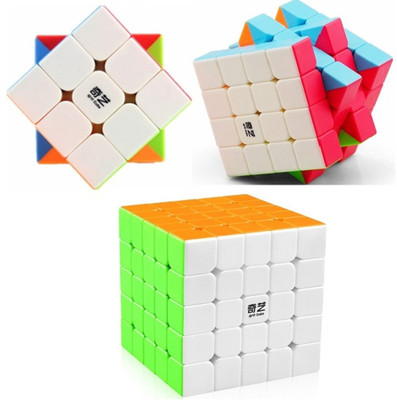 

Adichai New Trio Offer of 3 Magic Speed QiYi QiYuan Cubes_3 by 3,4 by 4 & 5 by 5 QiYi Cubes(3 Pieces)