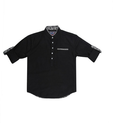 gini-jony-baby-boys-solid-casual-black-shirt