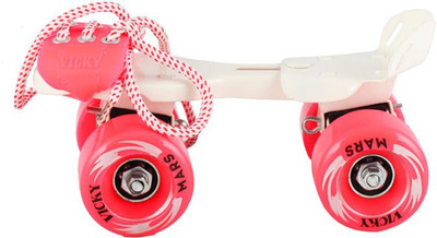 

Vicky Mars Baby Large Wheels Rolling Stakes (Pink) Quad Roller Skates - Size 2 to 5 UK(Pink)