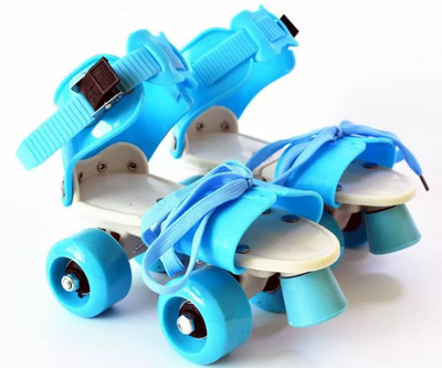

FTAFAT Heavy Duty Quad Adjustable Size Roller Skates Quad Roller Skates Quad Roller Skates - Size 16-22 UK Double Row 4 Wheels Skating Shoes Quad Roller Skates - Size 18 - 32 Euro(Blue)