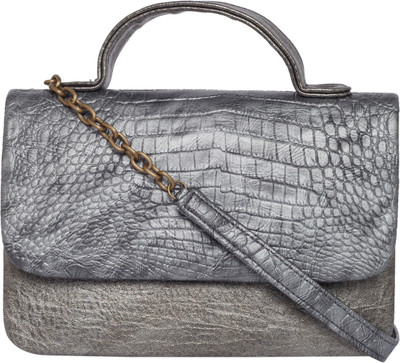 

TARUSA Women Casual Grey Genuine Leather Sling Bag