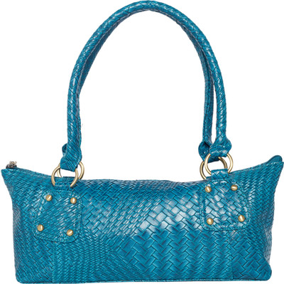 TARUSA Women Casual Blue Genuine Leather Hand-held Bag