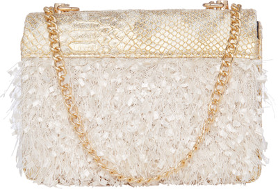 

TARUSA Women Casual Gold Genuine Leather Sling Bag