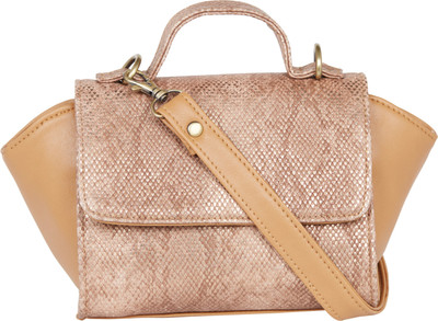 TARUSA Women Casual Beige Genuine Leather Sling Bag