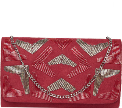 

TARUSA Women Casual Red Genuine Leather Sling Bag