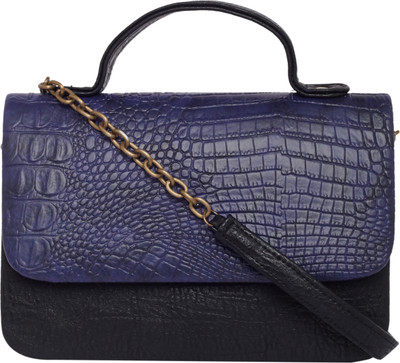 

TARUSA Women Casual Blue Genuine Leather Sling Bag