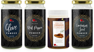

looms & weaves Combo offer (100 gm cardamom Seed Powder + 100 gm Black Pepper Powder + 100 gm Clove Powder + 100 gm Cinnamon Powder)(4 x 100 g)