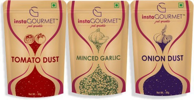 

instaGOURMET Onion Dust and Tomato Dust with Minced Garlic (Pack of 3)(3 x 50 g)