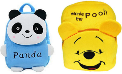 

KIDOFLY Swati toy kids school bag ( 2 to 6 age ) new sky blue-panda & yellow winnie the pooh children,'s | Gift cartoon toy kids happy birth day gift , soft material fabric soft zip , nursery /play school boy/ girl 10 L - 39 cm(Multicolor)