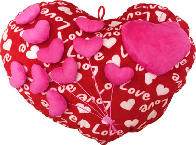 

CREATIVEVILLA CUTE RED VALENTINE PINK HEART DESIGN STUFFED PLUSH PILLOW SOFT TOY - CVST0426 - 45 cm(Multicolor)