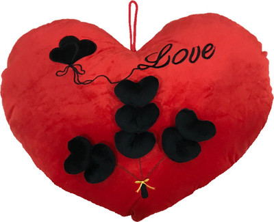 

CREATIVEVILLA CUTE VALENTINE RED LOVE HEART STUFFED PLUSH PILLOW SOFT TOY - CVST0415 - 45 cm(Multicolor)