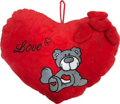 

CREATIVEVILLA CUTE RED VALENTINE TEDDY BEAR HEART STUFFED PLUSH PILLOW SOFT TOY - CVST0421 - 40 cm(Multicolor)
