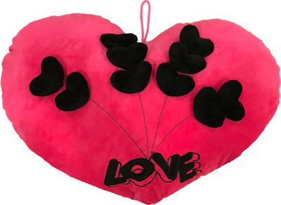 CREATIVEVILLA CUTE PINK VALENTINE LOVE HEART STUFFED PLUSH PILLOW SOFT TOY - CVST0424 - 45 cm(Multicolor)