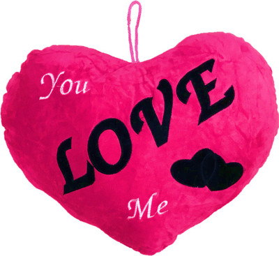 

CREATIVEVILLA CUTE VALENTINE PINK YOU LOVE ME HEART STUFFED PLUSH PILLOW SOFT TOY - CVST0412 - 38 cm(Multicolor)