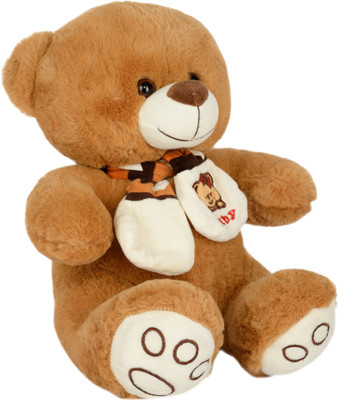

Dhoom Soft Toys Brown Color Teddy Bear with Muffler Toys for kids above 6 months 33 cm - 33 cm(Brown)