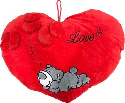 

CREATIVEVILLA CUTE RED VALENTINE TEDDY BEAR HEART STUFFED PLUSH PILLOW SOFT TOY - CVST0420 - 45 cm(Multicolor)