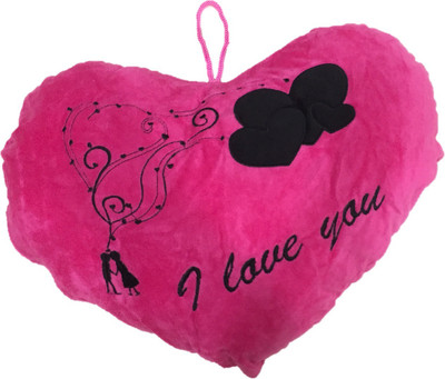 

CREATIVEVILLA CUTE VALENTINE PINK I LOVE YOU HEART STUFFED PLUSH PILLOW SOFT TOY - CVST0414 - 38 cm(Multicolor)