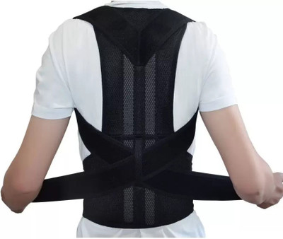 

Online World Posture Corrector - Adjustable Back Straightener Posture Brace Back Support Back Support (L, Black)