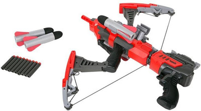 

Sanyal High Speed Cross Bow Archery Gun Toy with 4 Big and 10 Mini Soft Foam Darts Bullets (Multicolored)(Multicolor)
