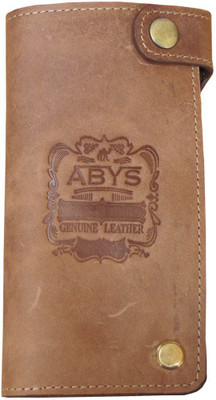

ABYS Tan Hunter Leather Travel Card Holder/Long Card Case for Men & Women(Tan)