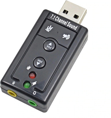 

smacc high quality Virtual 7.1 Channel External USB Audio Adapter Sound Card (Black) USB Adapter(Black)