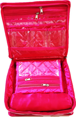 

FORE TREND 8 Pocket Locker Jewellery Kit Quilted Perfect Wedding Gift Pink Vanity Box(Pink)