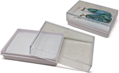 

Aumni Crafts Plastic Earring Packing Display Box 6.5x4.5x2.3cm Rectangle White (Pack of 12 pieces) Plastic Earring Box Vanity Box(White)